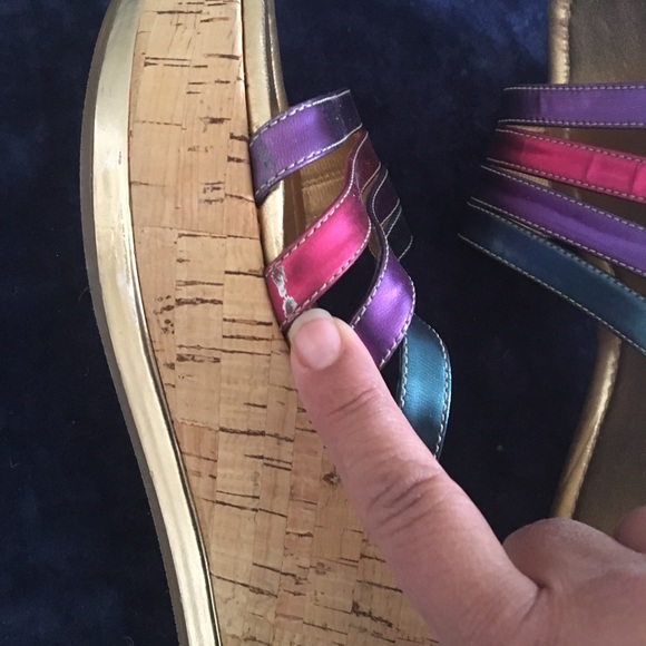 Prada cork rainbow wedges. - Picture 3 of 7